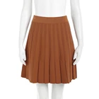 Women's Women Knitwear Manufacturer Custom Summer Brown High Waist Elastic Knit Pleated Women's Skirt
