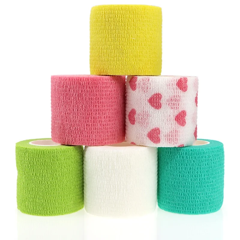 Самоклеящаяся бандажная лента, Спортивная эластичная когезионная повязка, футбольные носки, когезионная лента 5 см