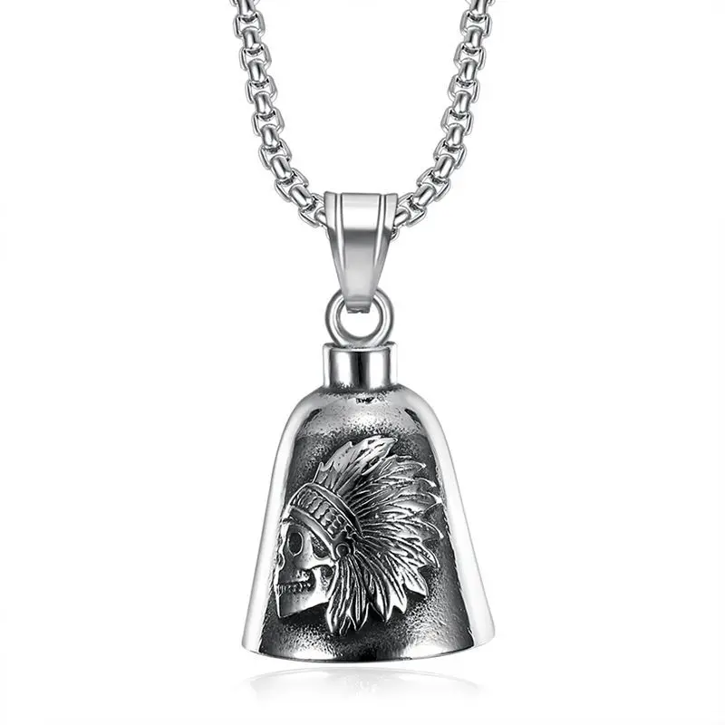 Guardian Bell Motorcycle Custom Guardian Bells INDIAN CHIEF HEAD Biker Luck Riding Bell Keyring