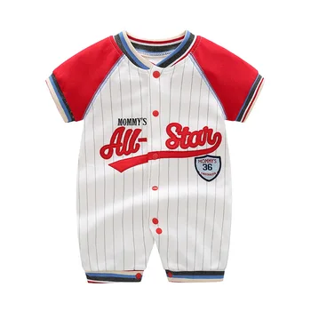 2024 New Summer 1-12 Months Baby Boys Clothing Set Infant Jumpsuit Clothes Short-Sleeved Baseball Uniform Romper Outfits