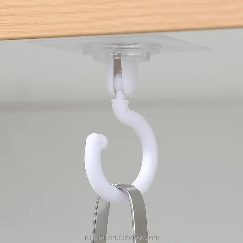 3 Rotating Hooks Rotatable Seamless Adhesive Strong Bearing Stick Hook  Kitchen Wall Hanger Bathroom Supplies Dropshipping