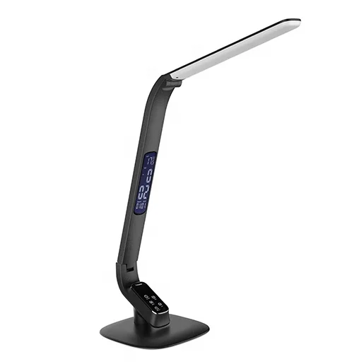 2020 new top-rated MA98A led desk lamp with usb port study beside lamp with lcd display (calendar/time/alarm) ABS foldable lamp