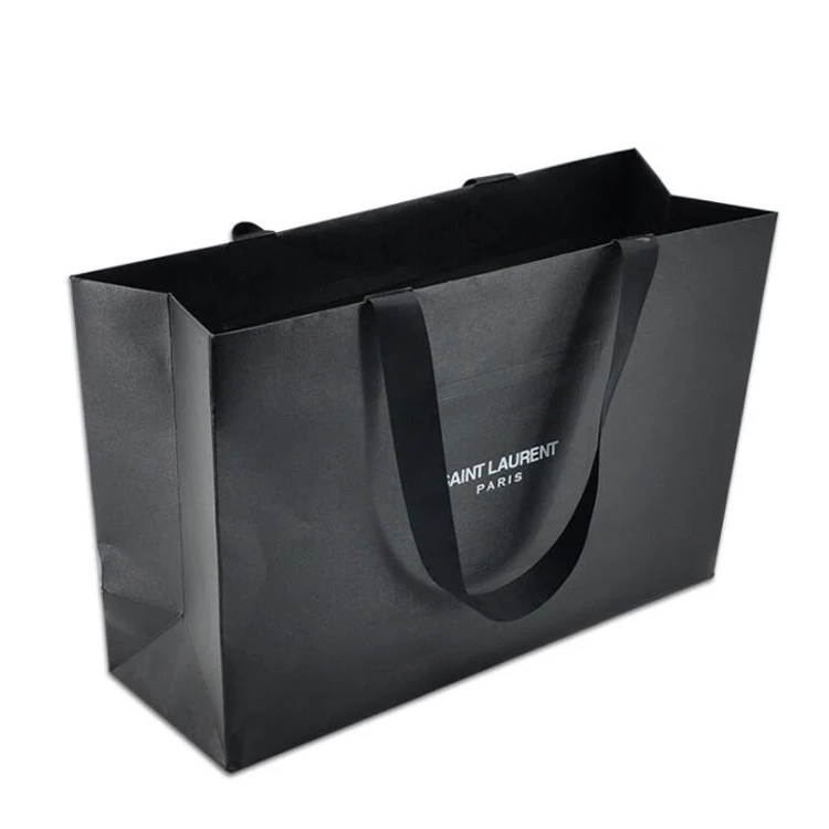Custom Design Black Luxury Clothing Shopping Packaging 250 Gsm Art ...