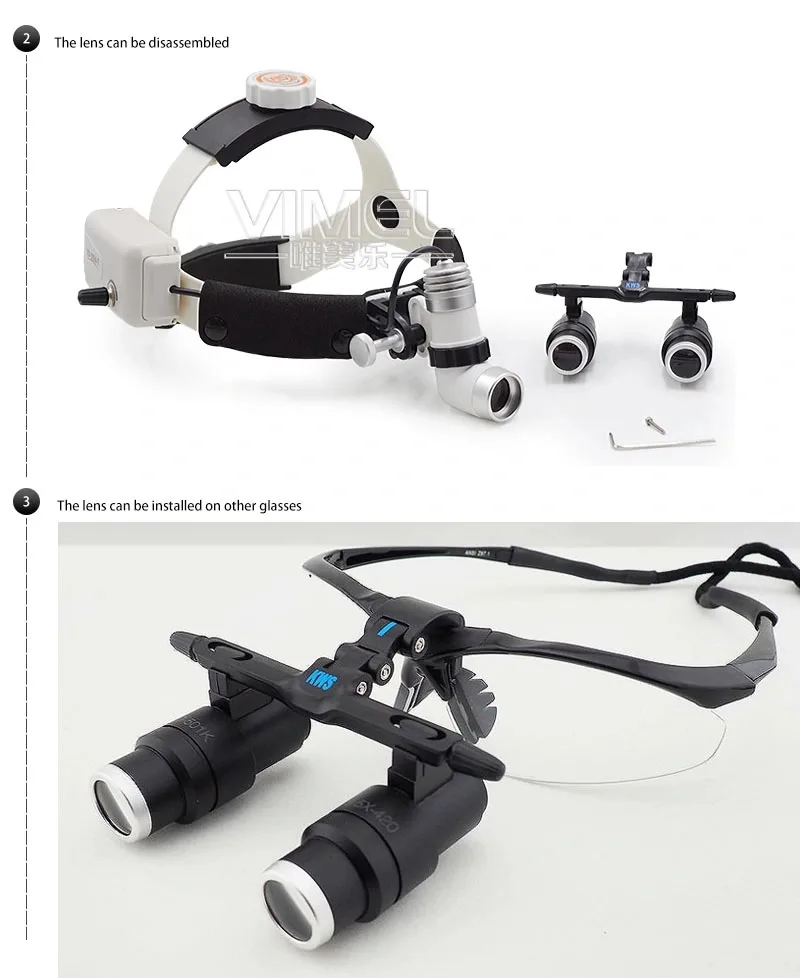 5X高輝度LEDライト外科手術歯科用ヘッドライト付き医療用拡大鏡外科用