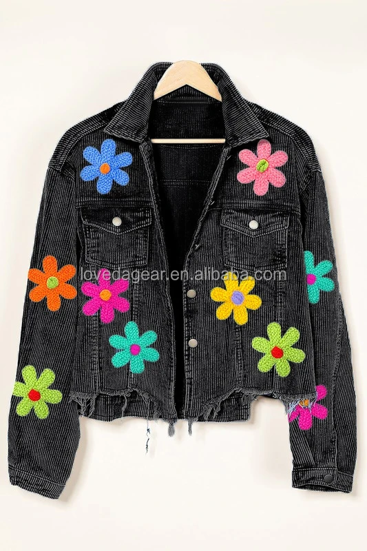 Giacca donna vintage crop varsity shacket lavaggio usato patch_voghion.com
