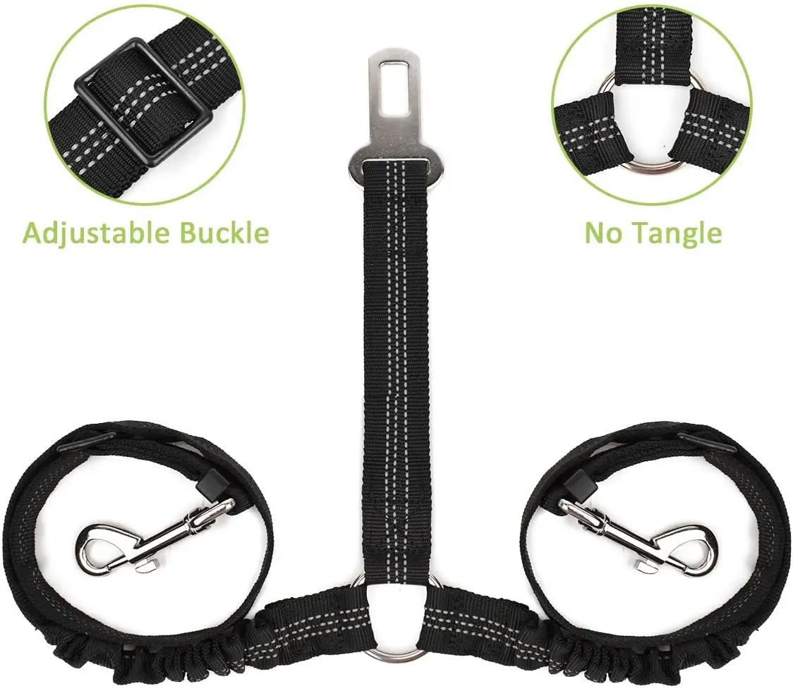 Heavy Duty Reflective Dog Seat Belt Leash Comfortable Pet Car Leash 2 ...