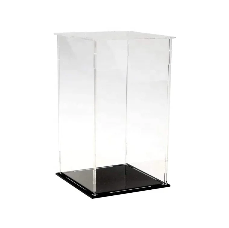 Acrylic Display Case Countertop Box Cube Organizer Display Show Case Clear 