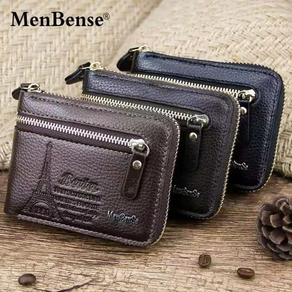 Billeteras personalizadas con logo para hombre, Cartera de piel