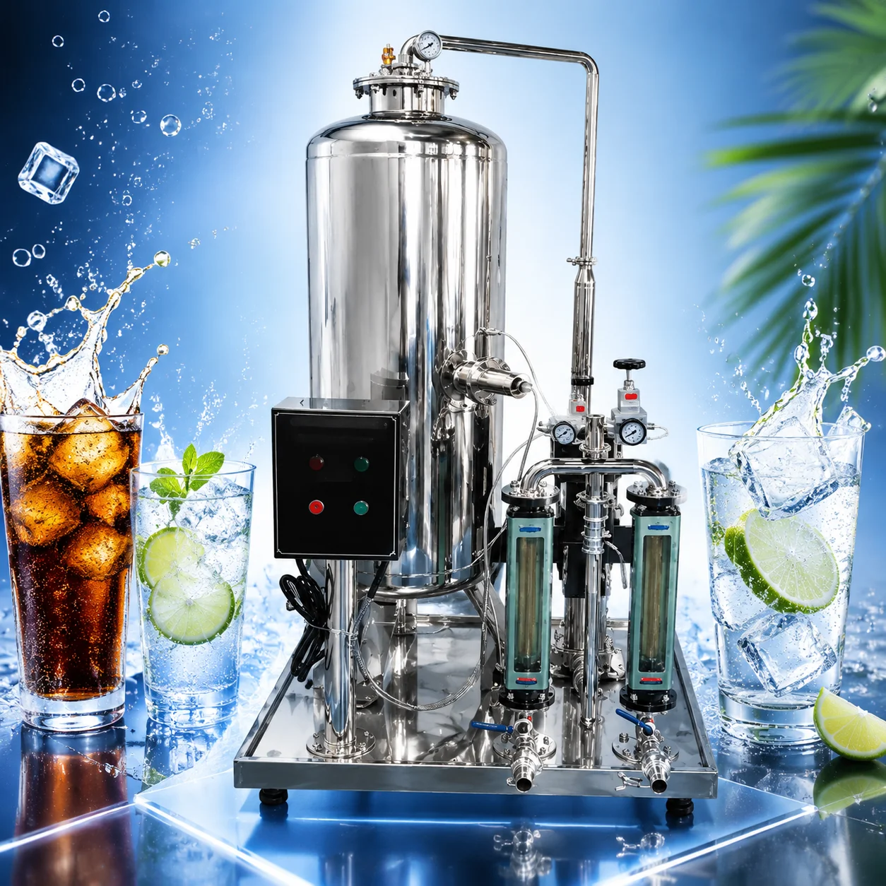 Commercial Beverage Soft Drink Mixer Carbonation Maker Carbonated CSD CO2 Soda Gas Water Drinks Mixing Filling Machine