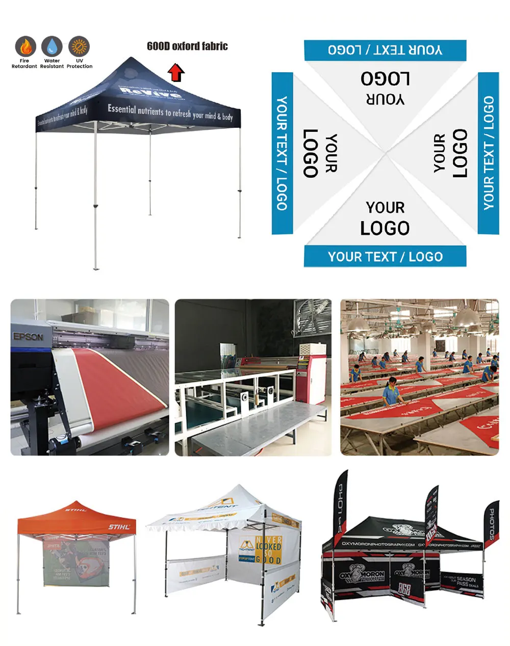 Eco-Friendly Waterproof Trade Show Tent Gazebo Easy Beach Awning Canopy for Outdoor Events details