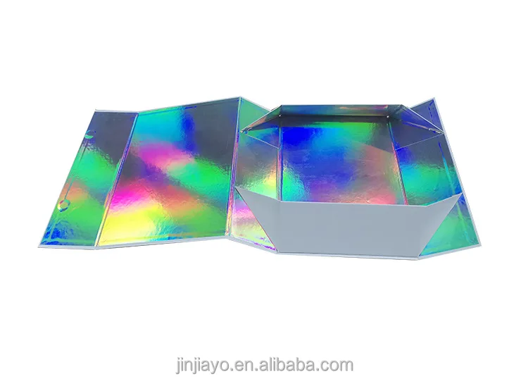 Custom Luxury Holographic Folding Magnetic Large Size Skin Care Packaging Paper Gift Box High quality paper products details