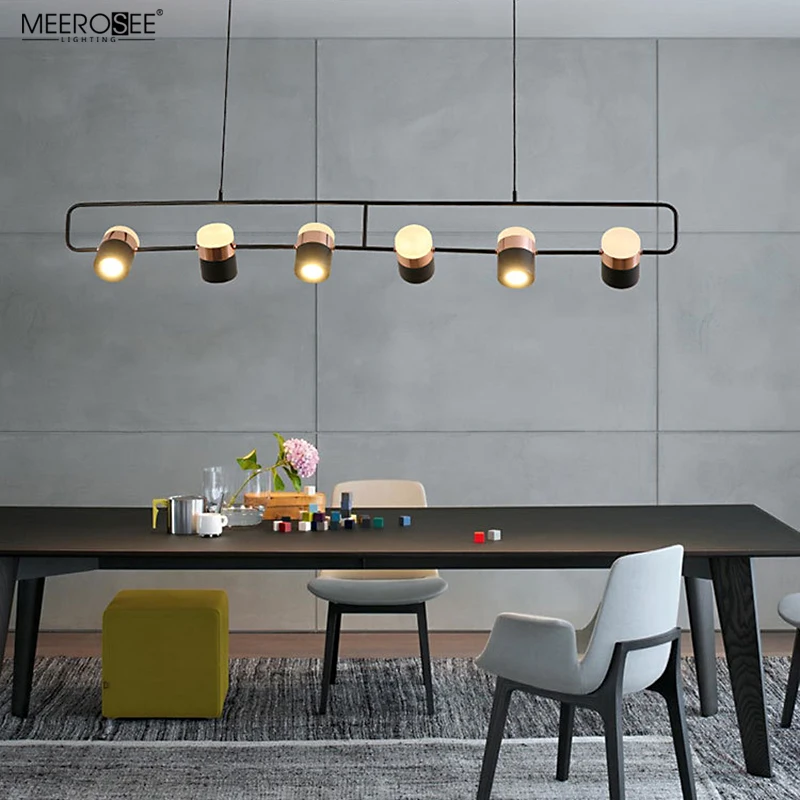 Meerosee Modern Black Hanging Pendant Lights Indoor Home Kitchen Bar Light with Metal Shade MD86775