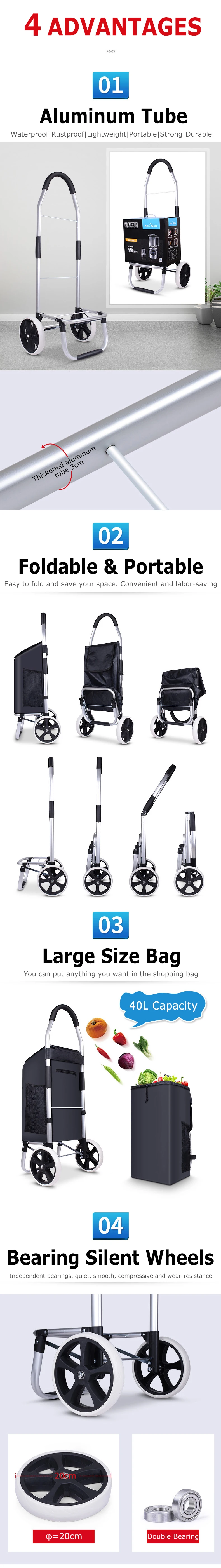 Wholesale Shopping Trolley Bag Portable Market Trolley Cart Shopping