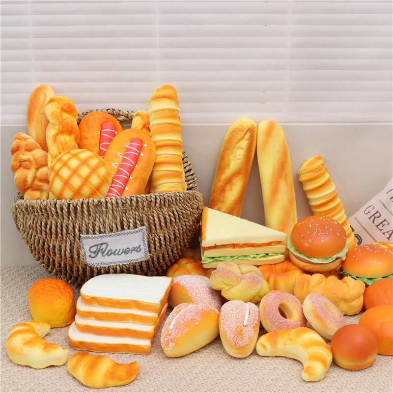 Soft Simulation Artificial PU Bread for Desserts Decoration Photography Props Supplies