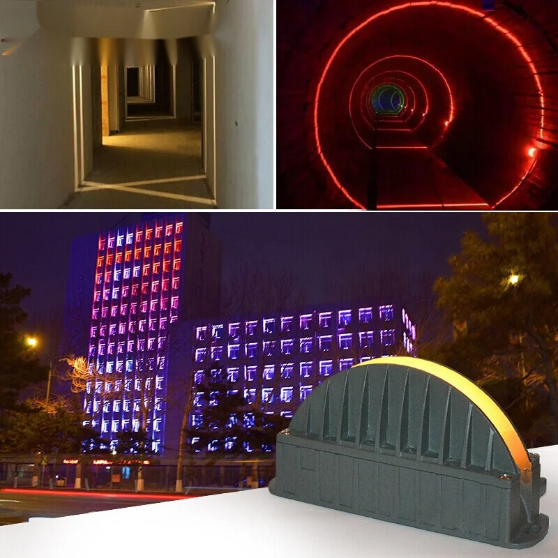 RGB Colorful 360 Degree Beam LED Lamp Modern Aluminum Surface Mounted Window Sill Light Ceiling Aisle Hotel Wall Sconce Auto