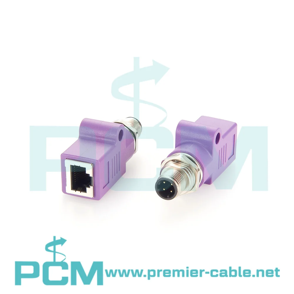 Fieldbus CAT5e M12 D-Code to RJ45 Jack Industrial PROFINET Adapter details