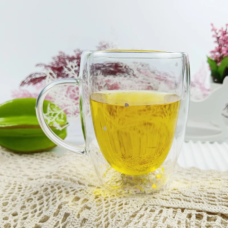 Clear Borosilicate Glass Handmade High Coffee Double Wall Glass Cup