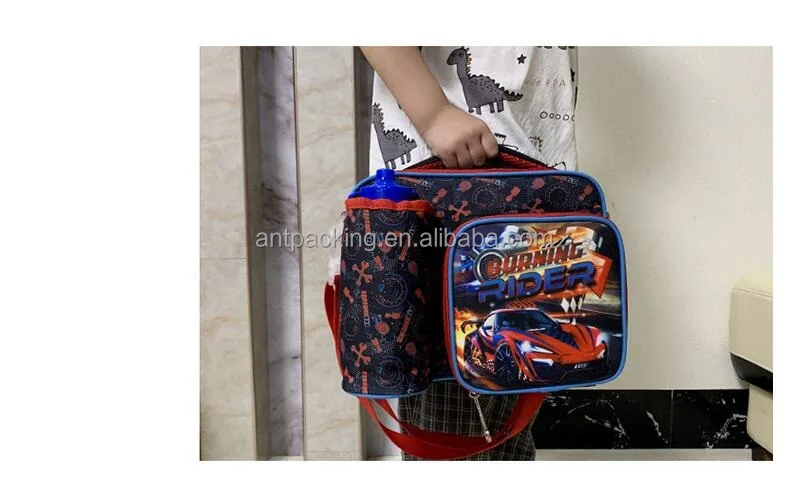 Cute Cartoon Back-to-School Gift Oxford Insulated Waterproof Thermal Lunch Box Bag Unicorn Dinosaur Space Mermaid Design Kids