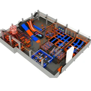 Ninja Skyzone Soft Play Playground Amusement Big Kid Jump Equipment Indoor Trampoline Park