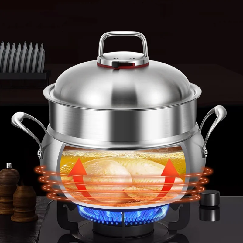 316 Stainless Steel Micro-pressure Cooker New apple Pot Steamer Soup Pot for Household Thickening Stew Micro-pressure Saucepan