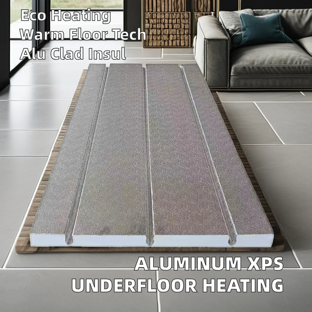 Modern Design XPS Panel Underfloor Heating System with Aluminum Foil Water for Water Floor Heating XPS Foam Insulation Board