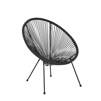 HOMECOME Outdoor Furniture Single Rattan Egg Chair,Nest Lounge Chair with Stand for indoor and garden
