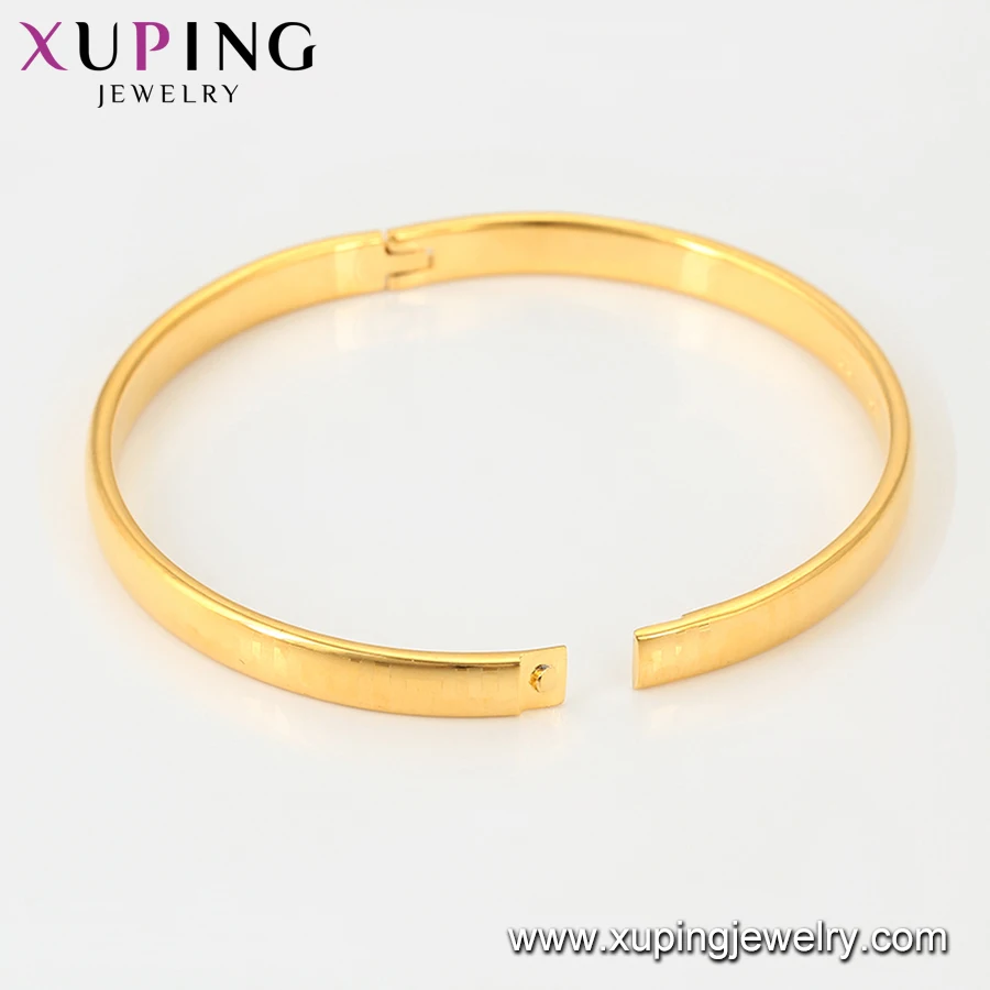 52568 xuping Simple Gold Bangle Hot Selling 24k Gold Color Plated Lady Bangles 2020