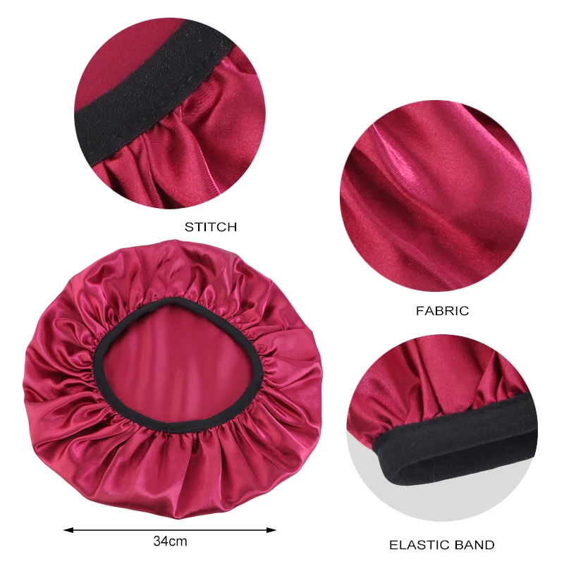 New Extra Satin Bonnet Custom Logo Sleep Cap Hair Satin Sleeping Bonnets With Logo