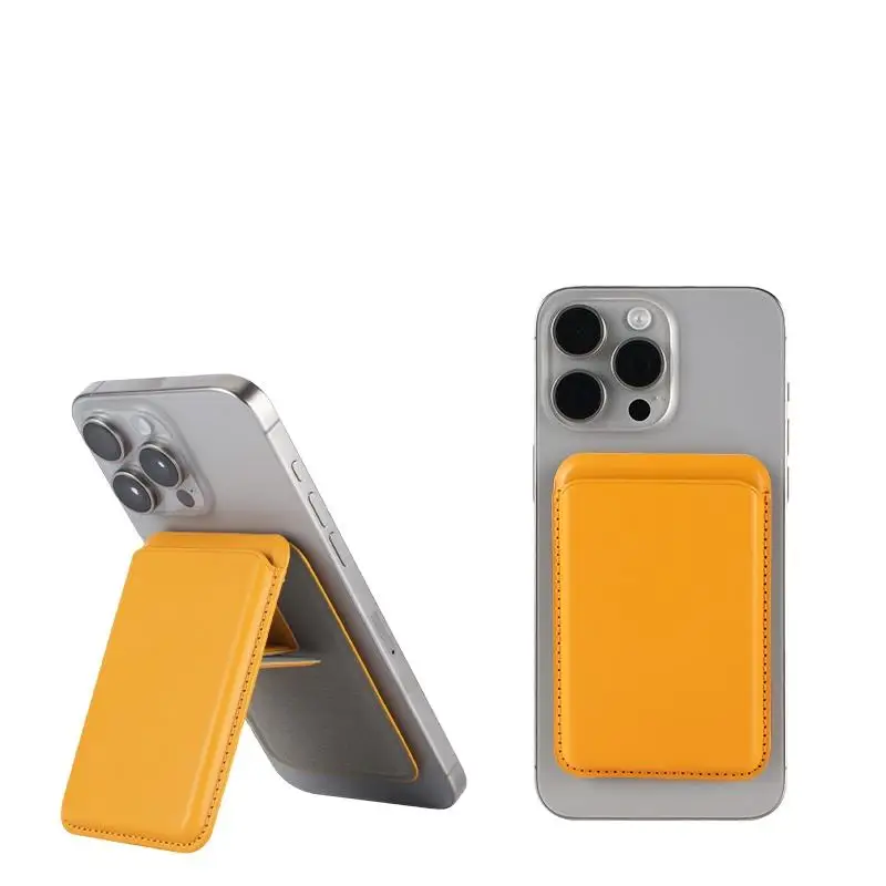 Holder Portable Magnetic PU Leather Credit Card Holder Stand Holder for Magnet Mobile Phone Case