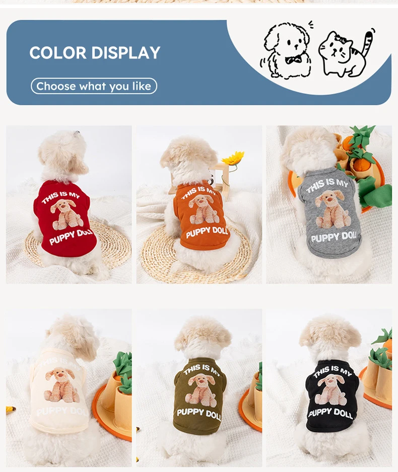 New Summer Thin Anti-hair Pet Clothes Bear Vest Than Bear Chihuahuas Small and Medium-sized Dog Clothes Cross-border supplier