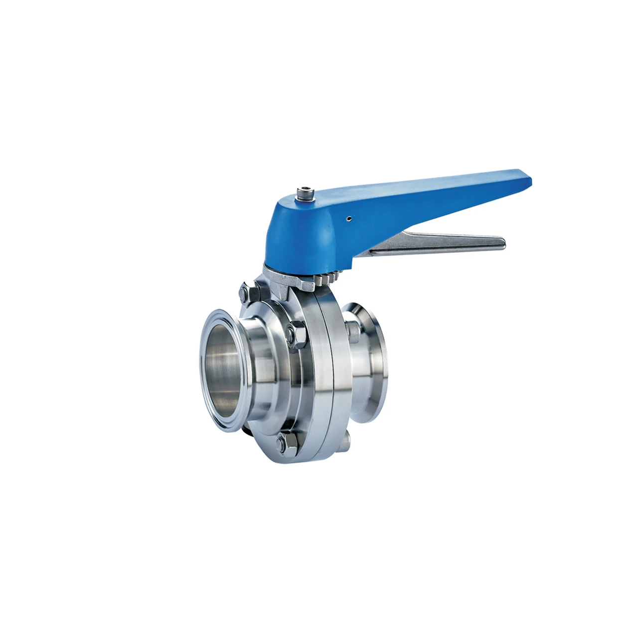 Multiple Position Sanitary Manual Butterfly Valves with Plastic Gripper Handle