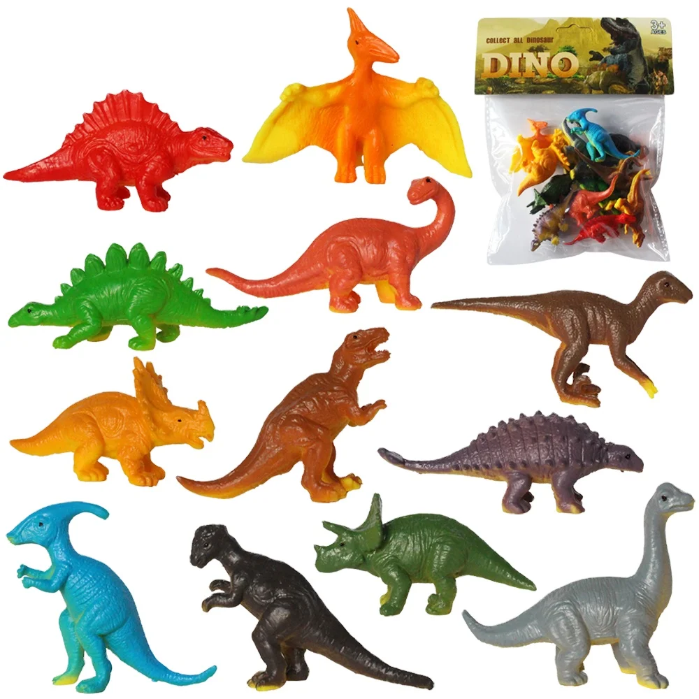 12pcs Plastic Dinosaur Figures Kids Toys Playset Party Favour Bag Fillers 