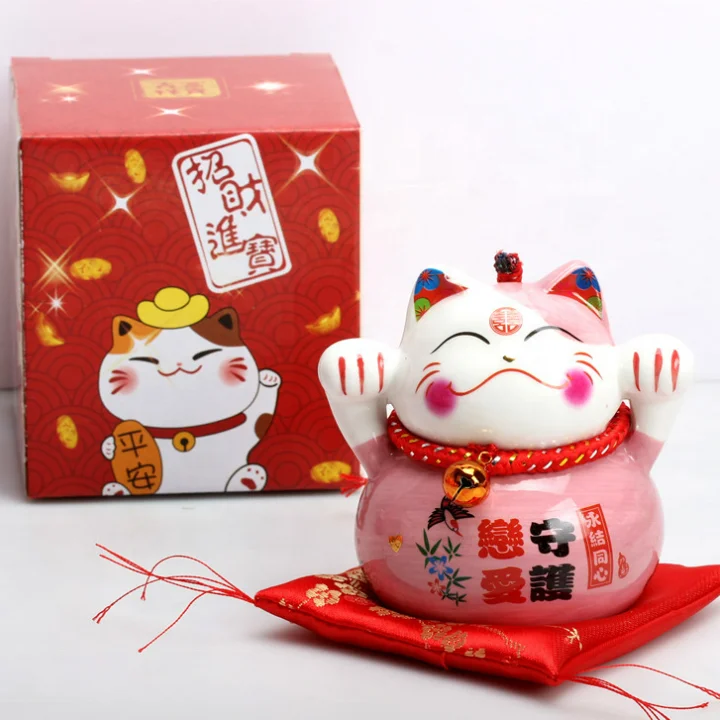 Cute Coin Bank - 4 Inches Custom Logo Japanese Lucky Cat