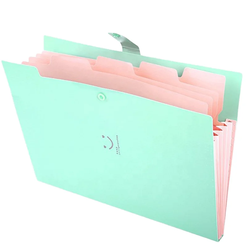 Letter A4 Paper Expanding File Folder with 5 Pockets PP Accordion ...