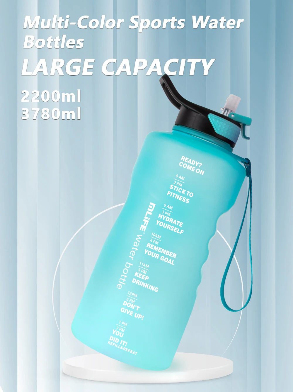 1 Gallon Fitness Water Jug Gallon 64oz 2l 2 Liter 2.2l Motivational