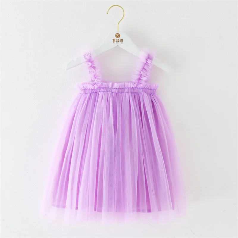 Ins Colorful Girls Tutu Dress Solid Color Lace Toddler Girls Dresses ...