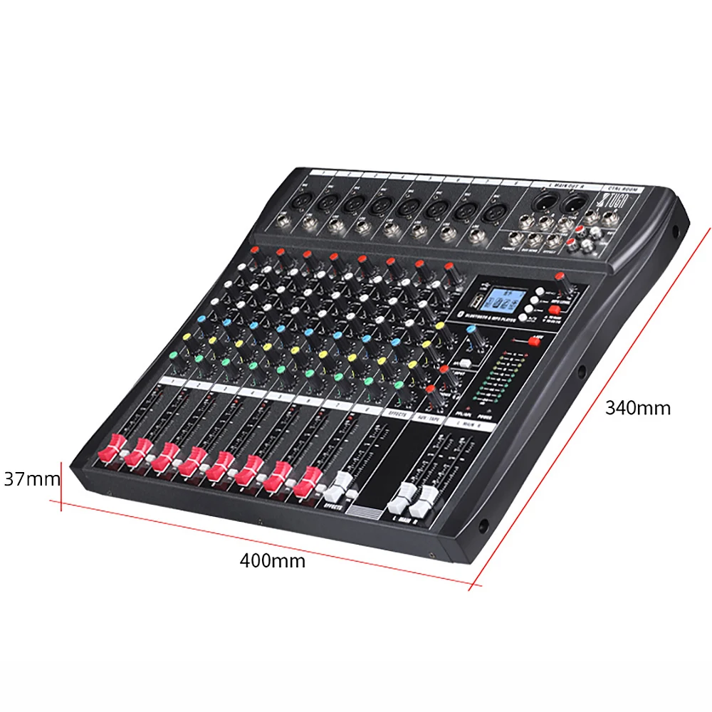 Table De Mixage Audio XTUGA A8 - 8 Canaux, Bluetooth, USB, Alimentation Fantôme 48V - Idéale Débutant, Home Studio, Petit Spectacle