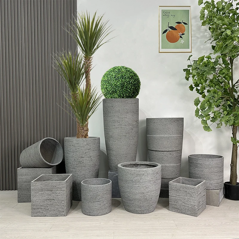 Nordic Classic Style Plant Pot Large Light Weight Fiberglass Flower Pot