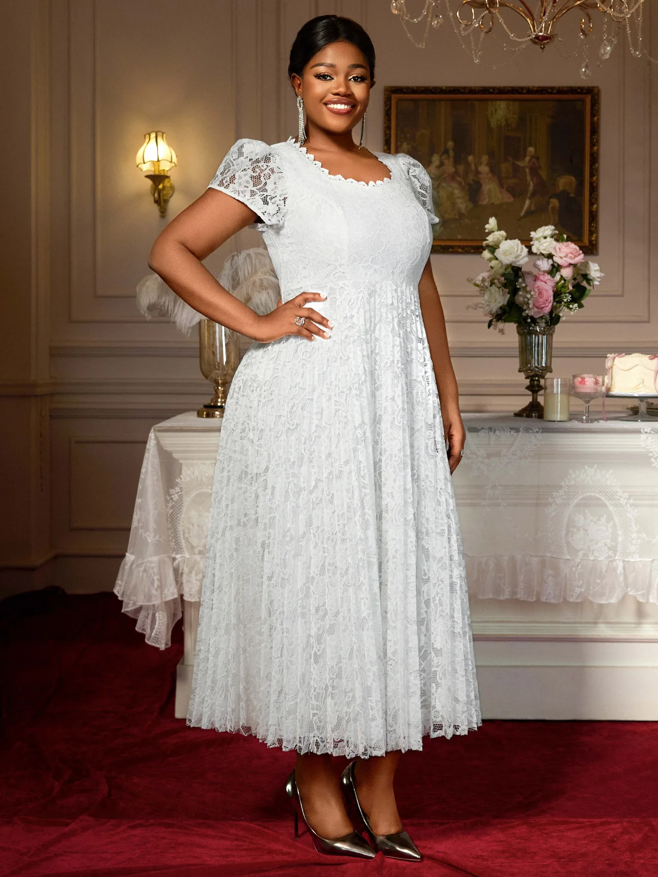 Fuller Figure Cream Lace Mother Of The Bride Dress Wholesale High