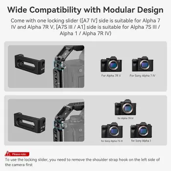 SmallRig A7 IV Cage with Top Handle and HDMI Cable Clamp Basic Kit for Sony Alpha 7R V - 3668 detail image