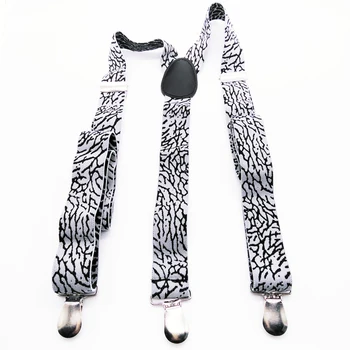 Fashion leopard print adjustable Clip-on Y back shape Elastic woven suspender belt Braces for children kids