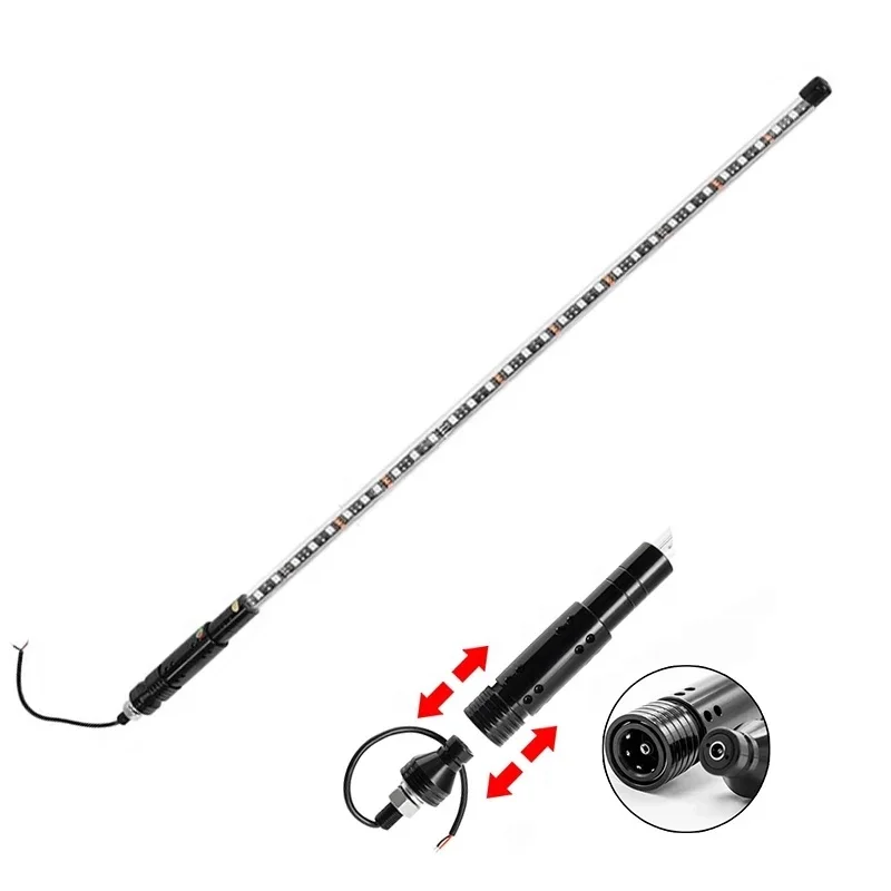 ADT Red LED Safety Whip Single Color Antennas Flag Pole LED Lighted Whip for ATV UTV Buggy RZR Offroad Car