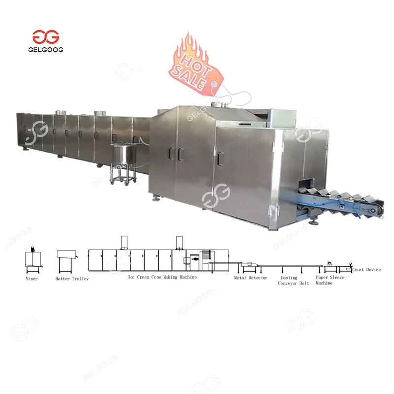 Automatically Cornetto Cone Maker Commercial Waffle Ice Cream Cone Making Machine
