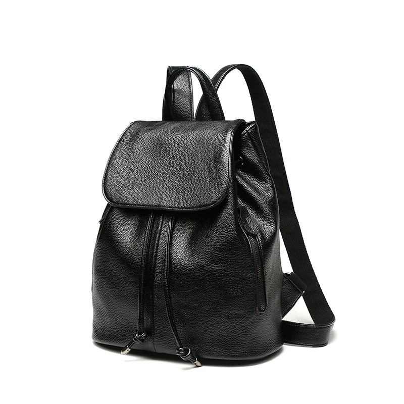High Quality Girls College Bags Luxury Backpack Fashion Women Pu Leather Drawstring Backpacks Bags