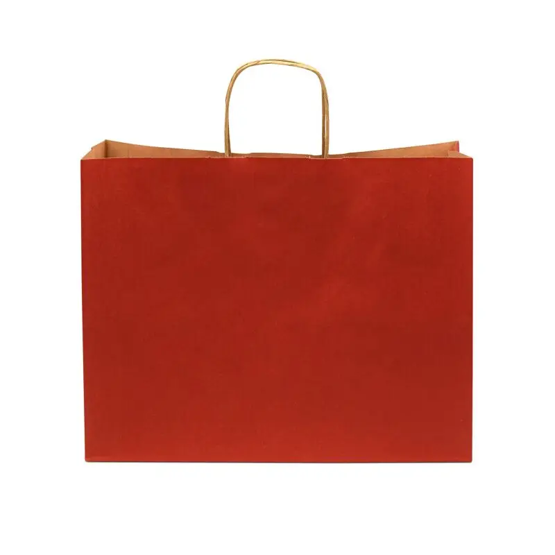 Custom Print Logo Kraft Paper Packaging Bag Biodegradable Brown Shopping Paper Bag With Handle
