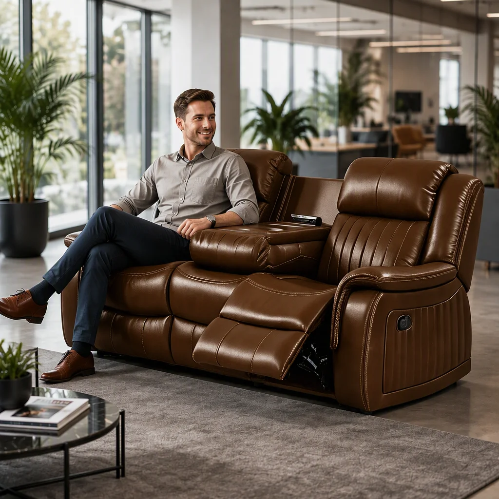 Frank Premium Quality Zero-Gravity Weightless Manual 3-seater Recliner Sofa with USB Charging for Family Living Room