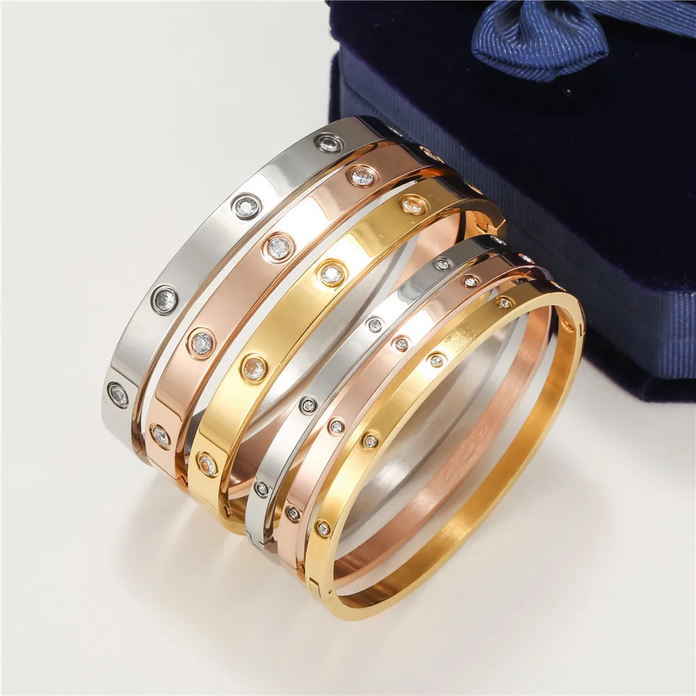 Love Bangle Wholesale Stainless Steel Couple Bracelet Man Gold Plated  Designers Jewelry Crystal Diamond Ladies Bangles Bracelet - Buy Stainless  Steel Bangle Bracelet,Couple Bracelets Stainless Steel,Jewelry Stainless  Steel Bangle Product on Alibaba.com