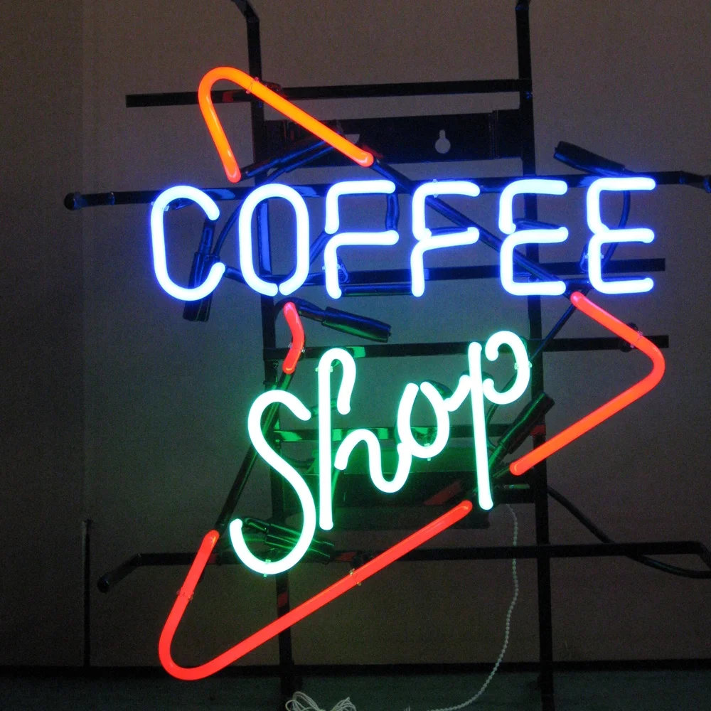 Coffee shop neon sign glass neon light signs Lead free Rohs China manufacturers Shanghai Antuo neon