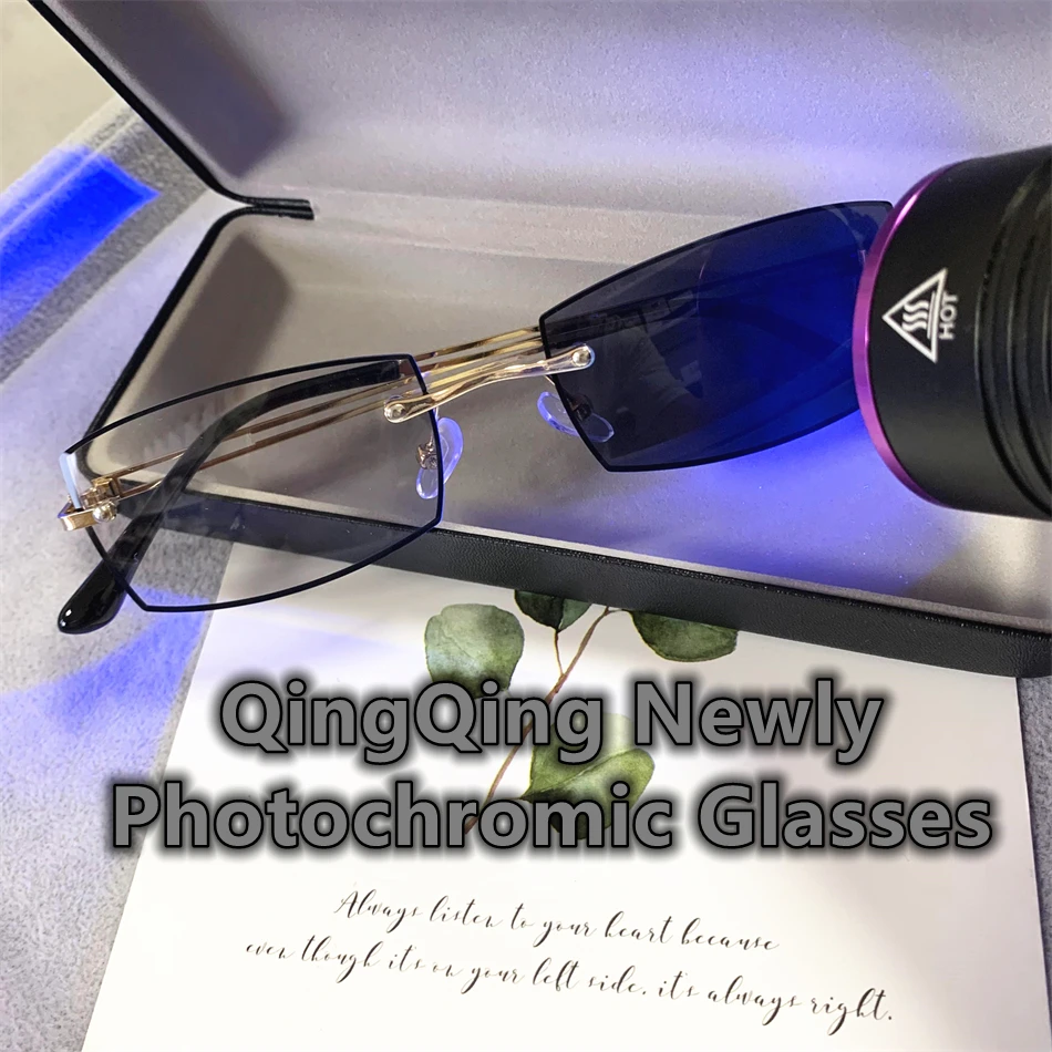 Photochromic Lens Anti Bluelight Stainless square Grey Lunett