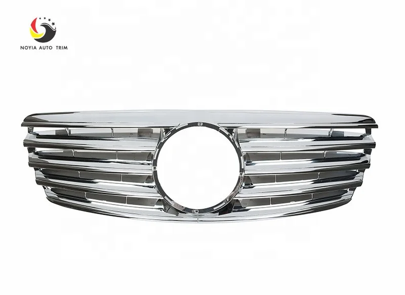 SHINY BLACK Front Grille for Benz E-Class W211 5 Fin 03-06 (Pre-Facelift) New ABS Mesh Style
